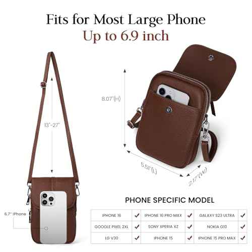 Genuine Leather Small Crossbody Bags for Women Cell Phone Purse