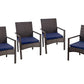 Wicker Patio Dining Chairs Set of 4 with Removable Cushions (4 Count)