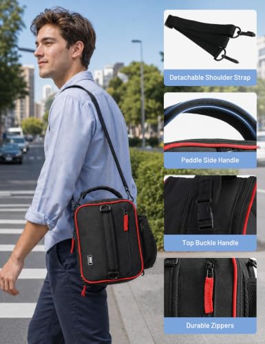 Expandable Small Lunch Box for Men Women Kids to Work School Black