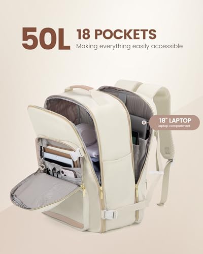 50L Travel Backpack Flight Approved Carry on Backpack