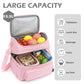 Double Layer Cooler Insulated Lunch Bag Adult Lunch Box Large Tote Bag for Men (Pink#2)
