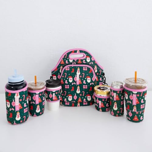 LunchTote Zippered Bag Insulated Neoprene Caddy (Tis the Season / X-Large 6.5 Quart Lunch Tote)