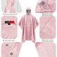 Hooded Rain Poncho Packable Waterproof Unisex Raincoat with Pocket