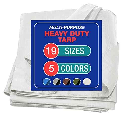 Tarp Cover White Heavy Duty 20 Mill Thick Material (48 Sq Ft)