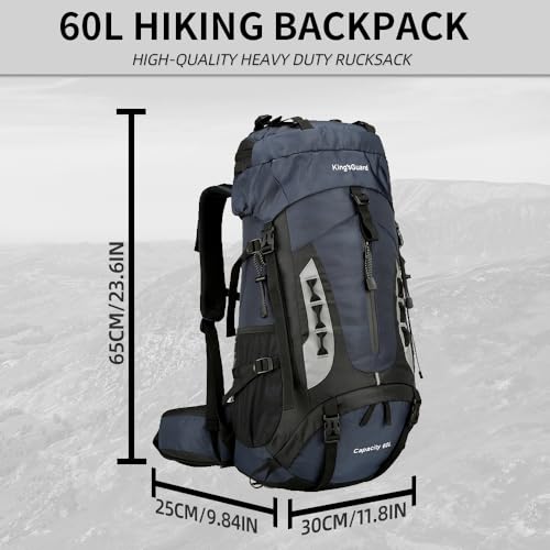 60L Hiking Backpack for Men and Women Lightweight Camping Hiking Backpack with Rain Cover Large Waterproof Travel Backpack Backpacking Pack