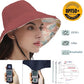 Womens Sun Hats Wide Brim Reversible Bucket Cotton Hat Packable Summer Travel Cap with Hat Clip