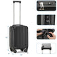 Personal Item Small Suitcase 18x14x8 Inches Hardside Built In TSA Lock & USB Port Lightweight Luggage With Removable Silent Wheels Underseat Carry