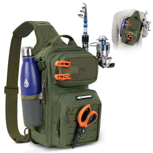 BlowBak Fishing Sling Bag With Rod Holder