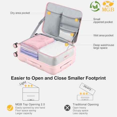 24 Inch Expandable Checked Luggage Hard Shell Suitcase