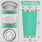 20oz Tumbler Insulated Coffee Tumblers with Lid StainlessSteel LightBlue 8P (8 Count)