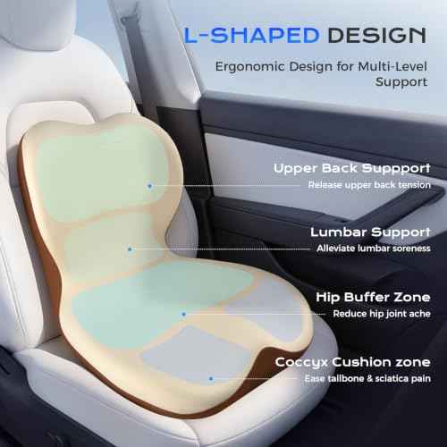 Car Seat Cushion and Lumbar Support Pillow One Piece