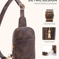 Small Sling Bag for Women Leather Crossbody Fanny Packs Chest Bag for Women Coffee