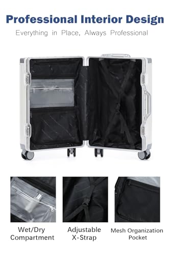 26 Inch Checked Zipperless Luggage with Cup Holder