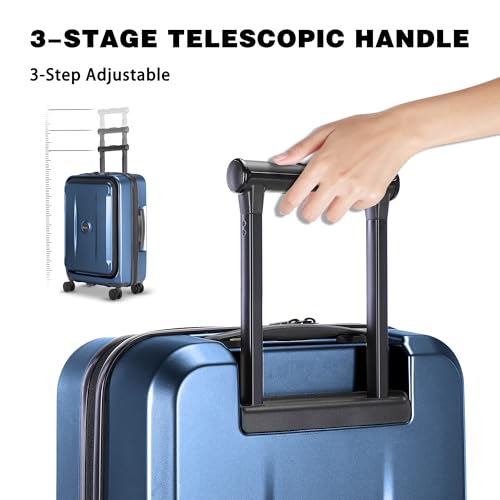 Carry On Luggage with Front Pocket & USB Port