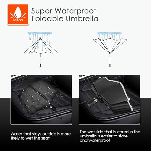 Inverted Umbrella Large Windproof Umbrellas for Rain Sun Travel Umbrella Compact with Reflective Stripe (2 Count)
