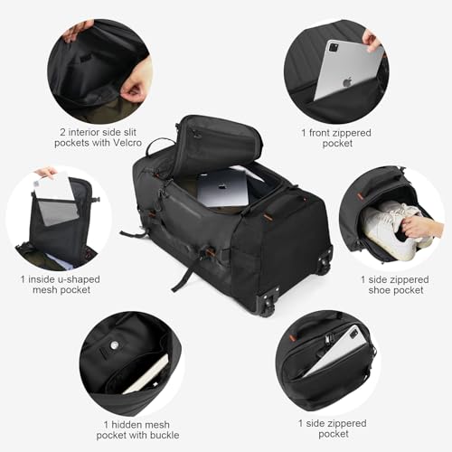 86L Collapsible Wheeled Duffle Bag Waterproof