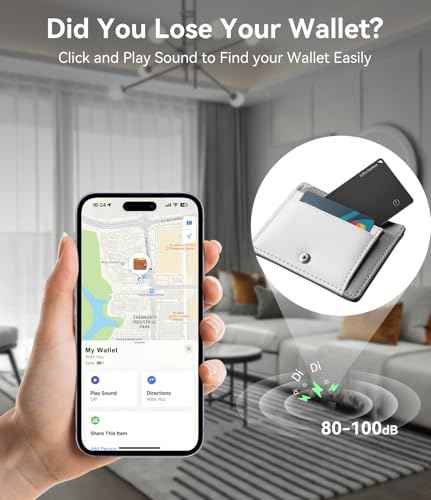 Wallet Tracker Card IP68 Waterproof Bluetooth Tracker for Wallets (4 Count)