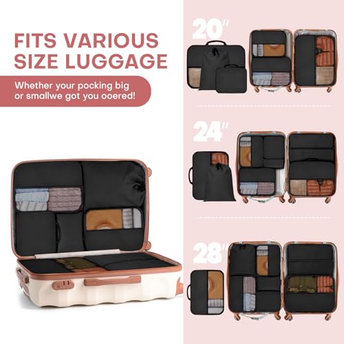 8 PCS Compression Packing Cubes for Travel Women