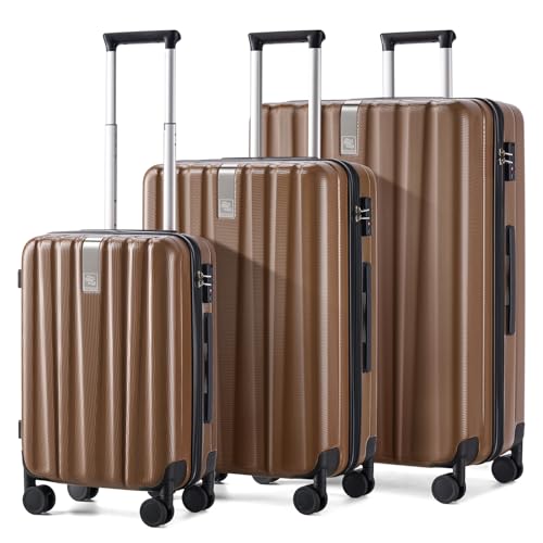 Luggage Sets 3 piece Carry On Luggage with Wheels PC Hard Shell Suitcases Lightweight Checked Tsa Luggage Extra Large Travel Suitcase Woman Men 20 (3 Count)