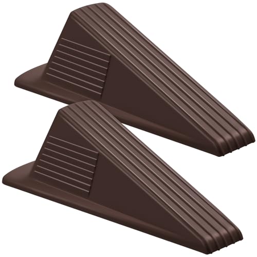 2 Pcs Heavy Duty Rubber Door Stops Wedge Stackable (2 Count)