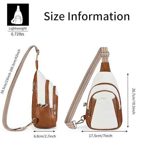 Crossbody Bags for Women Anti Theft Vegan Leather Sling Bag RFID Blocking Chest Bag for Travel