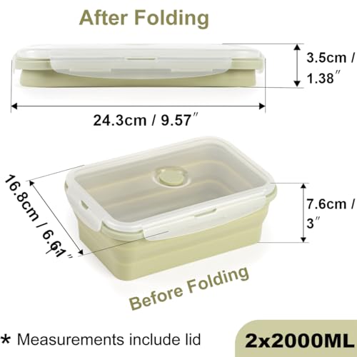 Collapsible Silicone Food Storage Containers Set with Lid & Air Ven
