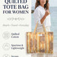 100% Cotton Quilted Tote Bag For Women