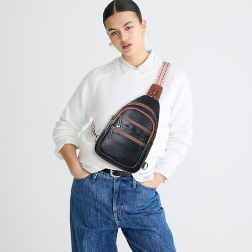 Sling Bag for Women Crossbody Fanny Cross Body Handbag Sling Purse Vegan Leather Trendy Gifts Travel Shoulder Bag Anti Theft Brown