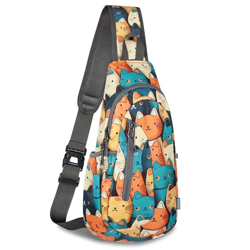 Small Sling Bag Lightweight Crossbody Bag for Easter Gifts Women Men Hiking Backpack Travel Shoulder Bag Chest Daypack for Gym Work Outdoor Sports Mix