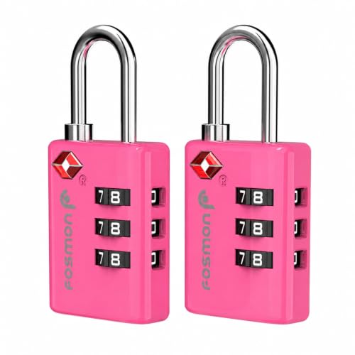TSA Approved Pink Locks for Luggage. Cute Locker Suitcase Lock with Open Alert Indicator (2 Count)