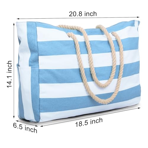 Beach Bag Large Beach Tote Bag for Women Waterproof Sandproof Swim Pool Bag With Zipper