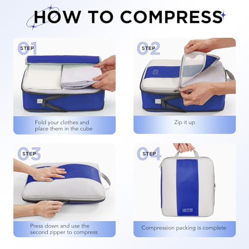 10 Set Compression Packing Cubes for Travel Essentials (10 Count)