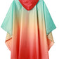 Adults Rain Poncho Waterproof Raincoat Women Gradient Hood with Pocket