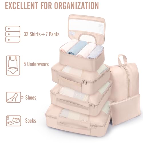 8 Set Packing Cubes for Travel Essentials (8 Count)