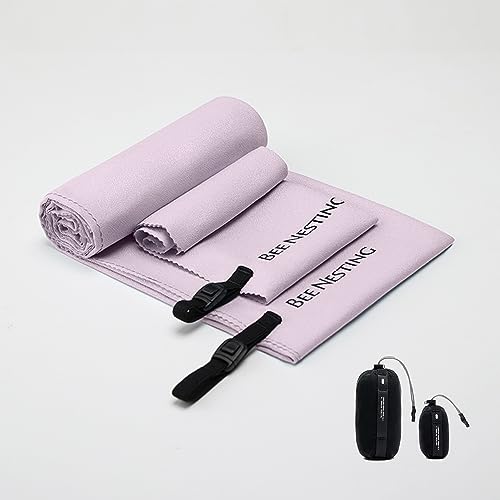 Ultralight Quick Dry Towels in XLarge & Small Sizes with Compact Packable Pocket Microfiber Towel for Backpacking Travel Beach Hiking Swimming Sports & Yoga (2 Count)