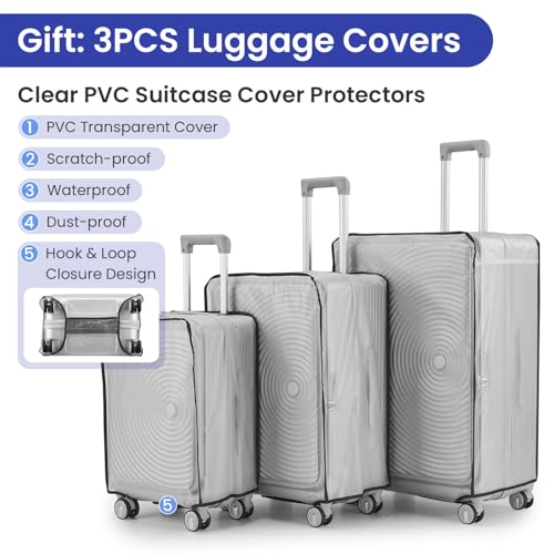 3 Piece Luggage Set 100% PC Hardshell (3 Count)
