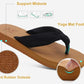 Flip Flops for Women Arch Support Summer Beach Sandals Black Size 12