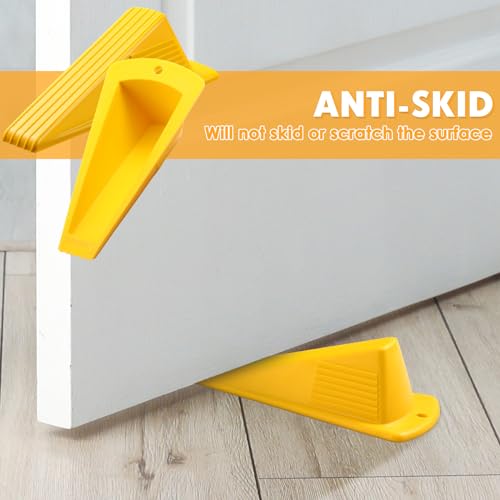 12 Pcs Heavy Duty Rubber Door Stops Wedge Stackable (12 Count)