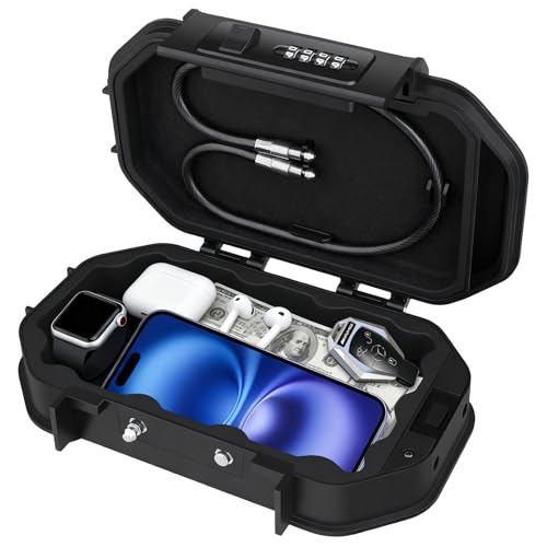 Portable Travel Safe Lock Box with 4