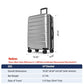 24 Inch Luggage TSA Approved Hardshell Suitcases with Spinner Wheels Durable PC+ABS Medium Checked Travel Luggage for Women Men Silver Grey