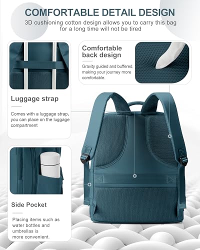 Large Travel Backpack Carry On for Women Man Waterproof Gym Backpacks Mochila de Viaje Travel Bag Essentials Teacher Personal Item Backpack Rucksack Airplane Accessories Must Haves Peacock Blue