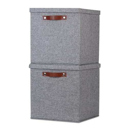 Fabric Storage Bins with Lids 13 Inch Storage Cubes with Lid (2 Count)