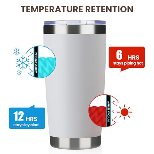 20oz Tumbler 8 Pack Double Wall Vacuum Insulated Travel Mug Bulk (8 Count)