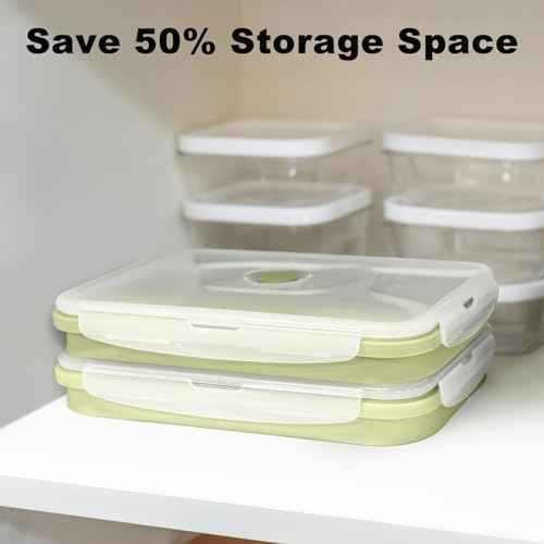 Collapsible Food Storage Containers with Airtight Lid & Vent Valve