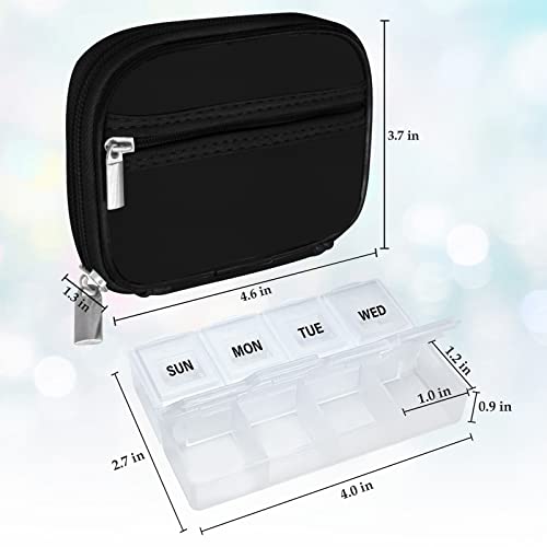 Weekly Travel Pill Organizer Pill Case for Purse with Removable 7 Day Pill Box (2 Count)
