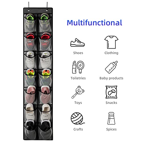 2 Pack Grey14 Pockets Over the Door Shoe Organizer (2 Count)