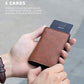 Card Holder Pop Up Slim Wallet Leather RFID Blocking Card Case Up to 8 Credit Cards Brown (7 Count)