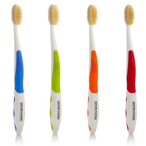 Dr Plotkas Soft Bristle Flossing Toothbrush Manual Soft Toothbrush for Adults