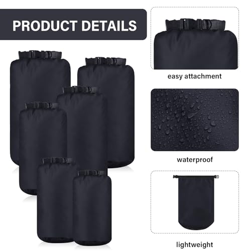 6 Pcs Waterproof Dry Bag Set for Kayaking & Camping (6 Count)