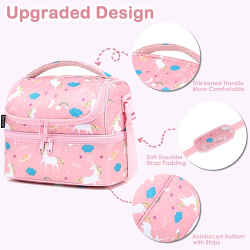 Kids Double Decker Cooler Insulated Lunch Bag Large Tote for Boys